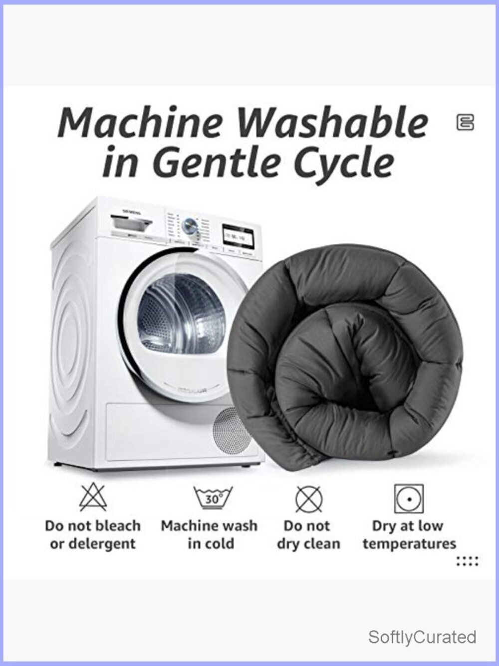Queen Size Down Alternative Comforter All Season Machine Washable - Picture 6 of 7